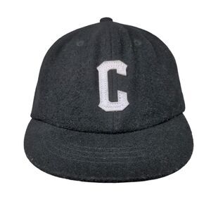 Letter C Snapback Hat Black M/L Adjustable Solid Vent Holes Cash & Co